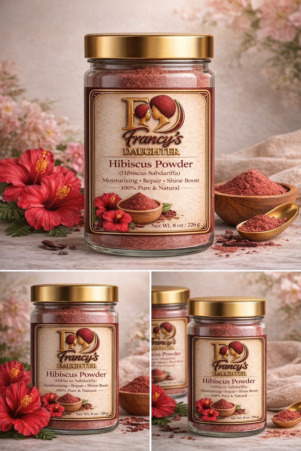 Francy’s Daughter Hibiscus Powder (Sorrel) – 100% Pure & Natural | 8 oz