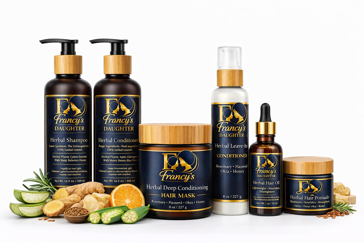 Francy’s Daughter Herbal Repair Set – Mask • Oil • Leave-In