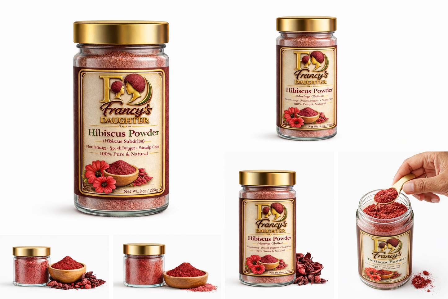 Francy’s Daughter Hibiscus Powder (Sorrel) – 100% Pure & Natural | 8 oz