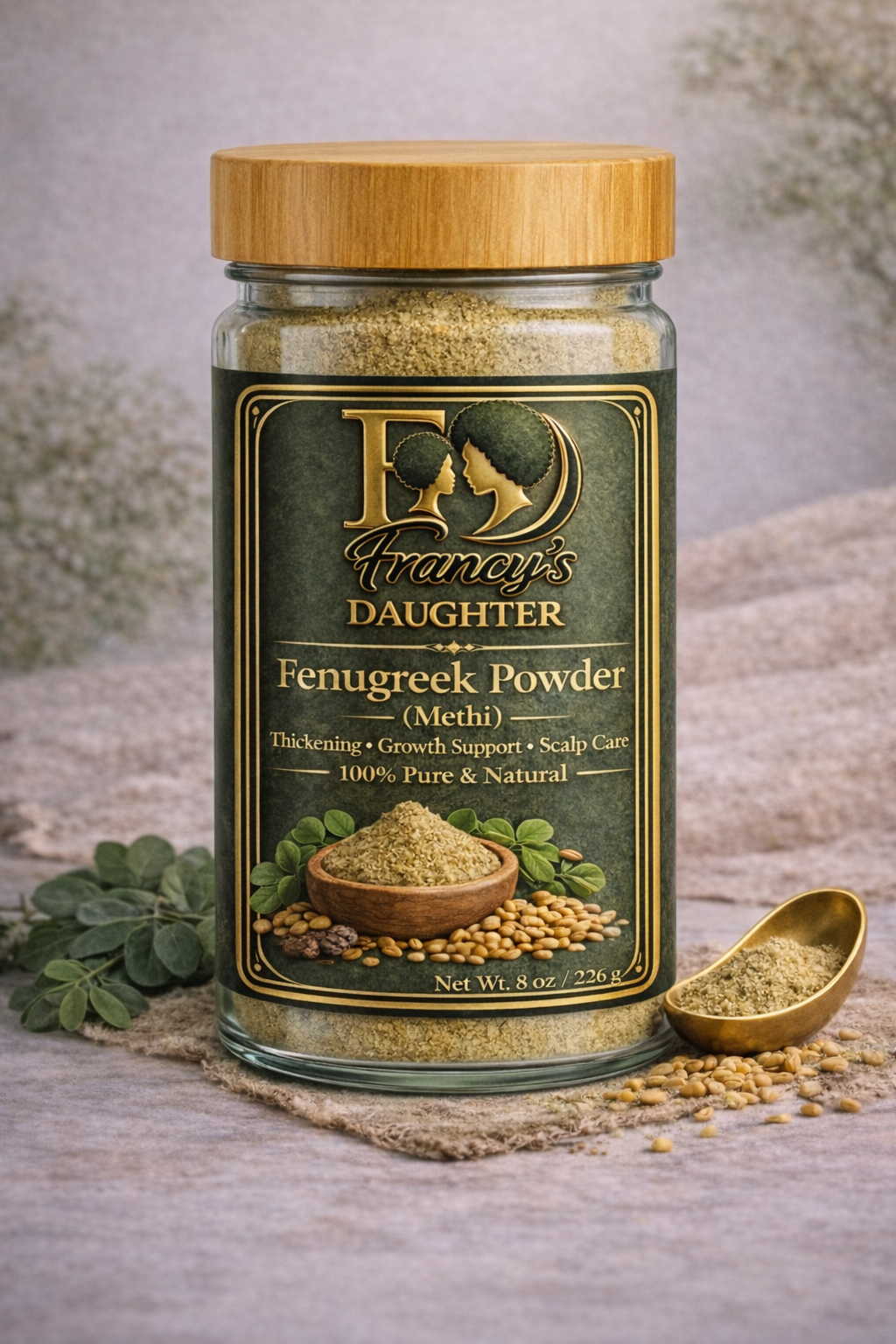 Francy’s Daughter Fenugreek Powder (Methi) – Hair Growth & Scalp Care (8 oz