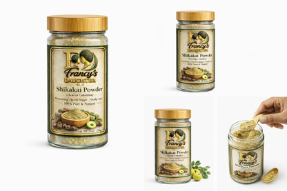 Francy’s Daughter Shikakai Powder (Acacia Concinna) – Bamboo Lid | 8 oz