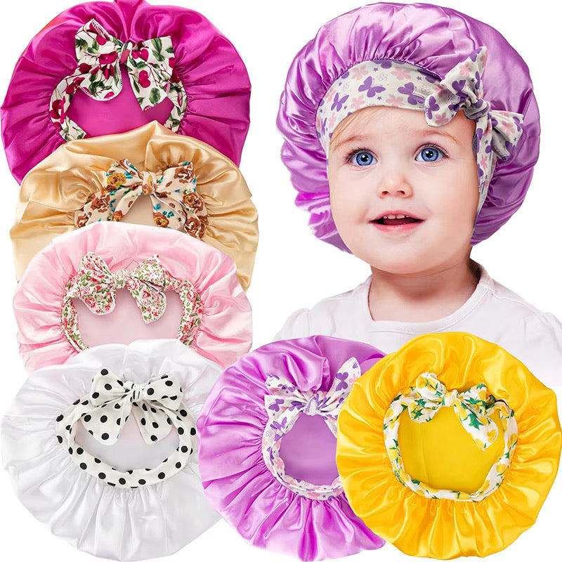 3 Pcs Sleep Bonnet satin kids